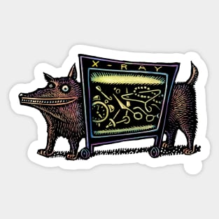 Dog in X-Rax Shows Things He's Eaten Sticker